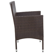 Tuinbank Met Kussen Poly Rattan Bruin