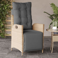 Tuinstoelen Verstelbaar Voetensteun Poly Rattan Beige Mix