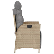 Tuinstoelen Verstelbaar Voetensteun Poly Rattan Beige Mix