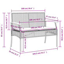 Tuinbank Met Kussen Poly Rattan En Acaciahout Grijs