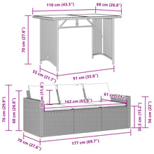 2-Delige Tuinset Met Kussens Poly Rattan Bruin