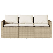 2-Delige Tuinset Met Kussens Poly Rattan Beige