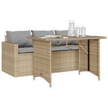 2-Delige Tuinset Met Kussens Poly Rattan Beige