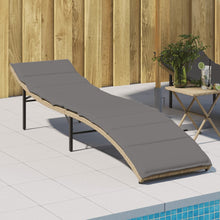 Ligbed Met Kussen 55X199X50 Cm Poly Rattan