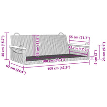 Schommelbank 109X62X40 Cm Poly Rattan Zwart