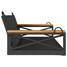 Schommelbank 109X62X40 Cm Poly Rattan Zwart