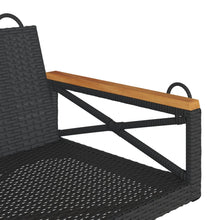 Schommelbank 109X62X40 Cm Poly Rattan Zwart