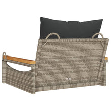 Schommelbank Met Kussens 63X62X40 Cm Poly Rattan Grijs