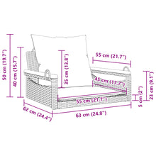 Schommelbank Met Kussens 63X62X40 Cm Poly Rattan Grijs