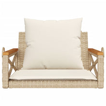 Schommelbank Met Kussens 63X62X40 Cm Poly Rattan Beige