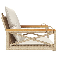 Schommelbank Met Kussens 63X62X40 Cm Poly Rattan Beige