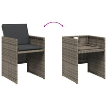 Tuinstoelen 4 St Met Kussens Poly Rattan Grijs