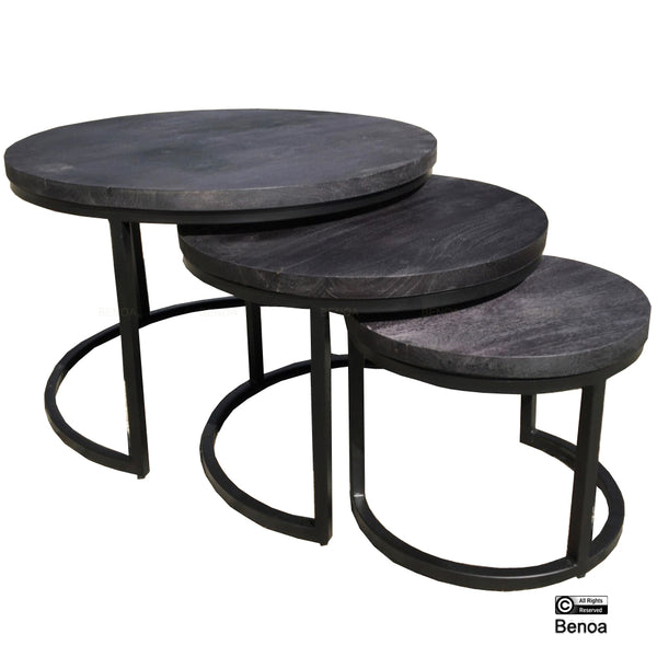 Coffee Table 3cm Top Black (Set of 3)