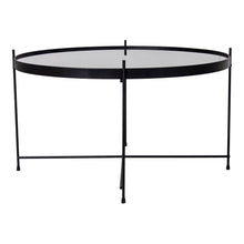 Venezia Coffee Table - Coffee table black powder coated steel with glass Ã¸70xh40cm