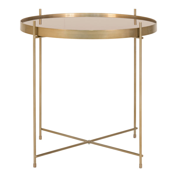 Venezia Coffee Table - Coffee table in brass colored steel with glass Ã¸48xh48cm