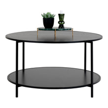 Vita Coffee Table - Round coffee table with black frame and black tops Ã¸80x45 cm