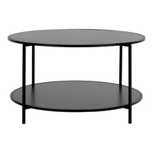 Vita Coffee Table - Round coffee table with black frame and black tops Ã¸80x45 cm